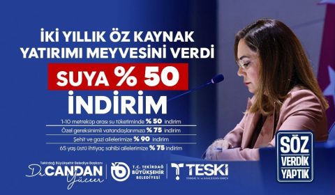 CANDAN BAŞKAN'DAN ALTYAPIDA HİZMET DESTANI, SUDA BÜYÜK İNDİRİM