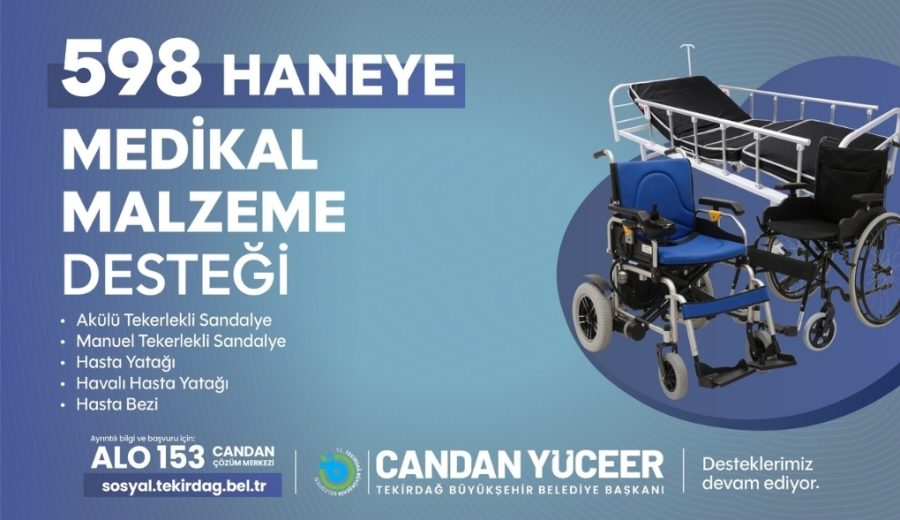 BÜYÜKŞEHİR'DEN 598 HANEYE MEDİKAL MALZEME DESTEĞİ