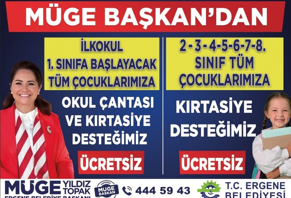 ERGENE'DE TÜM ÇOCUKLARIMIZA ÜCRETSİZ EĞİTİM DESTEĞİ!
