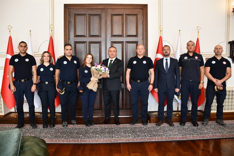 Tekirdağ Büyükşehir Belediyesi İtfaiyesi’nden Vali Soytürk’e Ziyaret