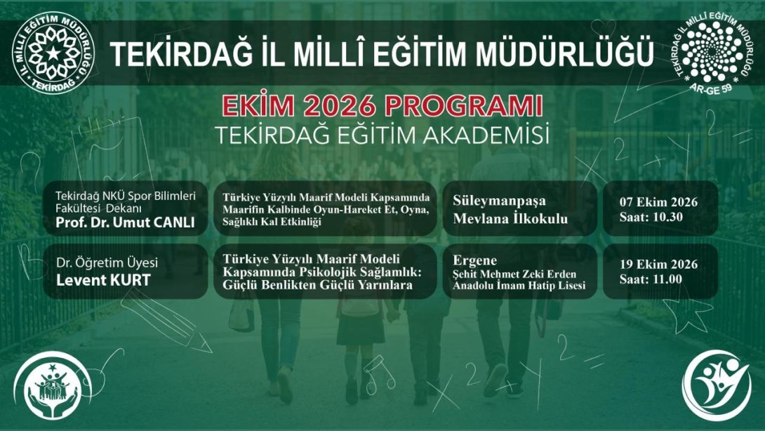 Tekirdağ Eğitim Akademisi Ekim Ayı Etkinlikleri