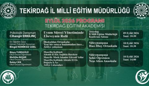Tekirdağ Eğitim Akademisi Eylül Ayı Etkinlikleriyle Başlıyor