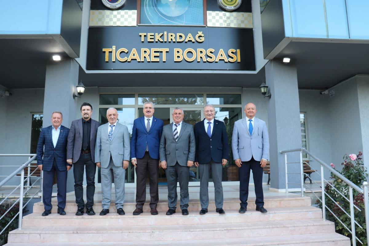 REKTÖRÜMÜZ PROF. DR. MÜMİN ŞAHİN VE NKÜTEK TEKNOPARK GENEL MÜDÜRÜ DR. ÖĞR. ÜYESİ BARIŞ KOCABIYIK’DAN TEKİRDAĞ TİCARET BORSASI’NA TEBRİK ZİYARETİ