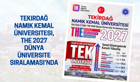Tekirdağ Namık Kemal Üniversitesi, THE 2027 Dünya Üniversite Sıralaması’nda…